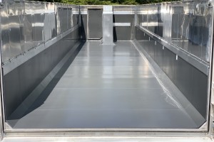 photo of a silver truck bed liner