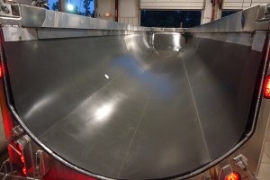 photo of curved grey truck bed liner